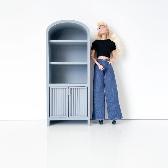 Armoire for Dolls 1:6 Scale Medium Gray Furniture 12” Barbie Integrity Blythe - Picture 1 of 7